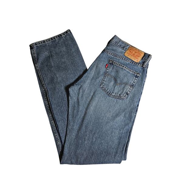 Levis 514 Medium Wash Relaxed Fit Straight Leg Jeans 34x36 - Picture 1 of 9